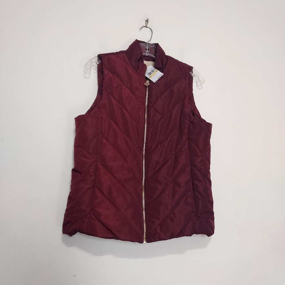Michael Kors Burgundy Quilted Vest Sz-M